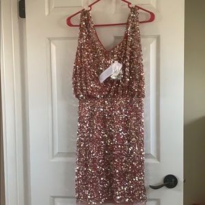 Sequin NWT Aidan mattox off the shoulder dress